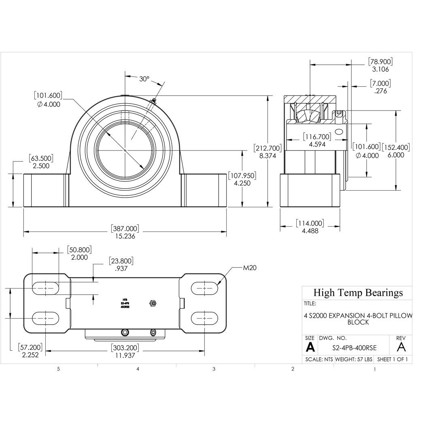 Heavy Duty S2000 4 Bolt Pillow Block: 4