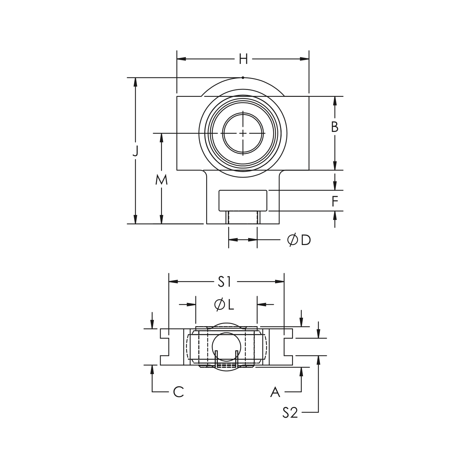 Takeup Flange NT600 Composite Sleeve Bearing 11/8" 500 °F PTFE Take