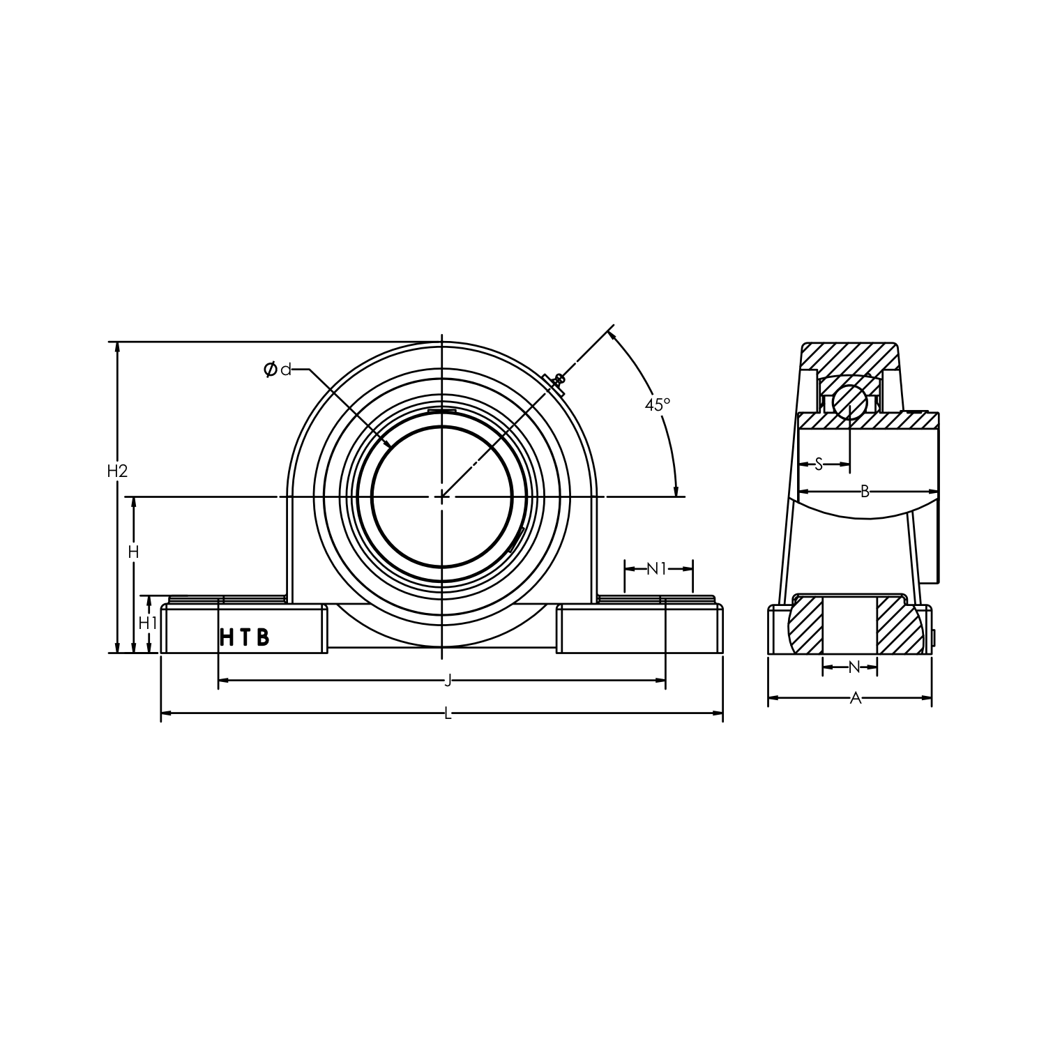 Plastic Pillow Block Food Grade Bearing 11/4" 206 Plastic Pillow
