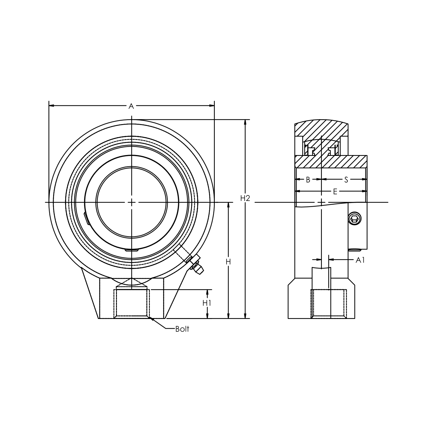 Standard Duty Hanger 11/4" 206 Set Screw Mounted Hanger Bearing.High