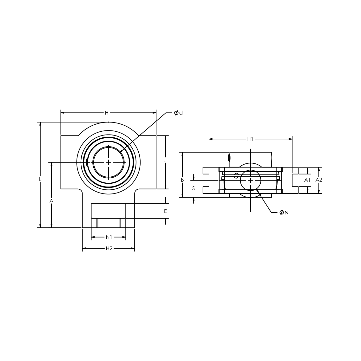 Eccentric Collar Take Up Flange 11/4" 207 Eccentric Mounted Take Up Bearing.High Temp Bearings