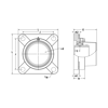 Picture of Plastic 4 Bolt Flange Mounted Food Grade Bearing with End Cap