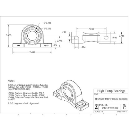 UCP209-26 Pillow Block Bearing 1-5/8 2-Bolt Solid Base