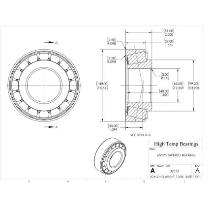 Picture of 65mm Tapered Bearing 32313