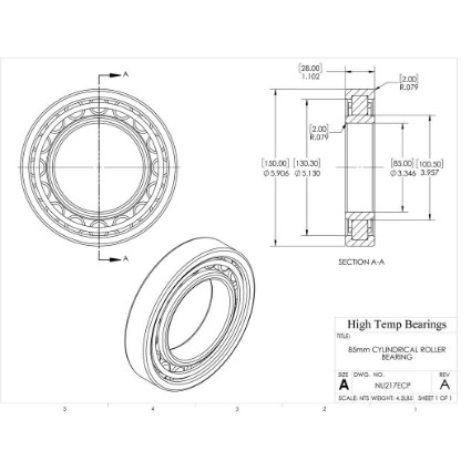 Picture of 85mm Cylindrical Roller Bearing NU217ECP
