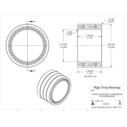 Picture of 170mm Four Row Cylindrical Roller Bearing