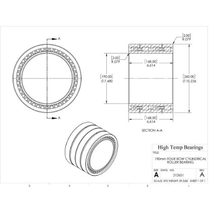 Picture of 190mm Four Row Cylindrical Roller Bearing