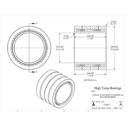 410mm Four Row Cylindrical Roller Bearing.High Temp Bearings